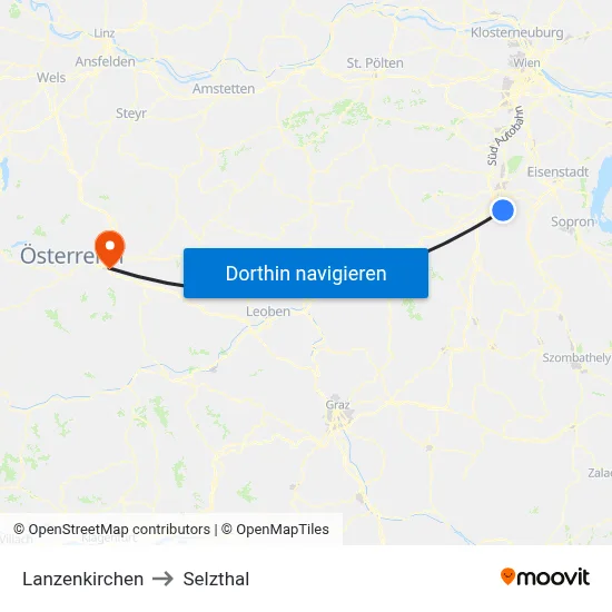 Lanzenkirchen to Selzthal map