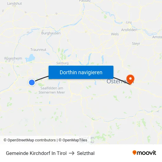 Gemeinde Kirchdorf In Tirol to Selzthal map