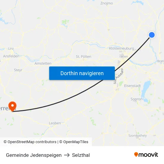 Gemeinde Jedenspeigen to Selzthal map