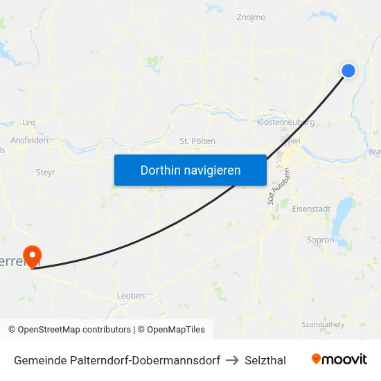 Gemeinde Palterndorf-Dobermannsdorf to Selzthal map