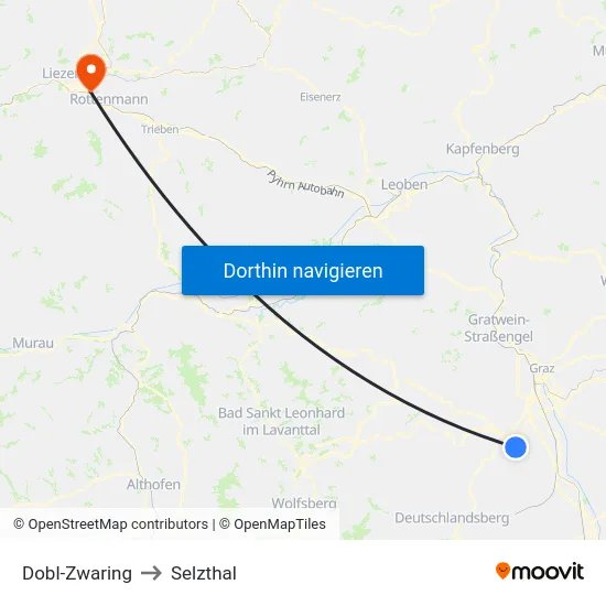 Dobl-Zwaring to Selzthal map