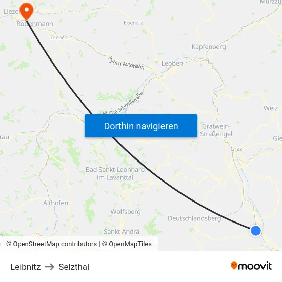 Leibnitz to Selzthal map