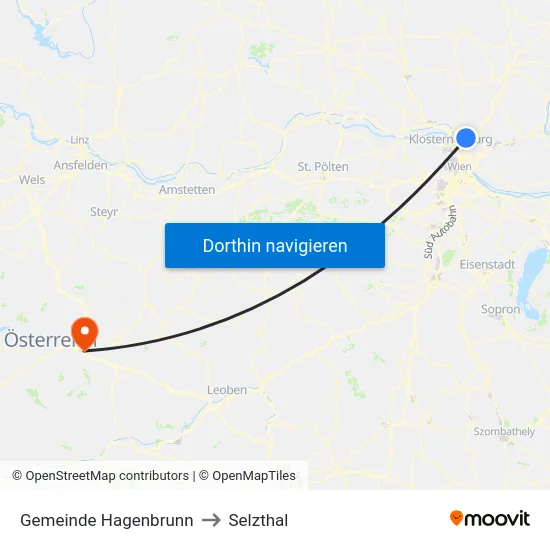 Gemeinde Hagenbrunn to Selzthal map