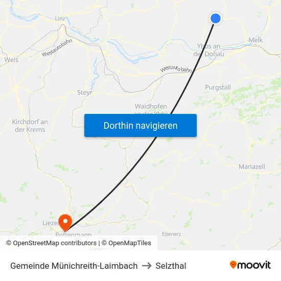 Gemeinde Münichreith-Laimbach to Selzthal map
