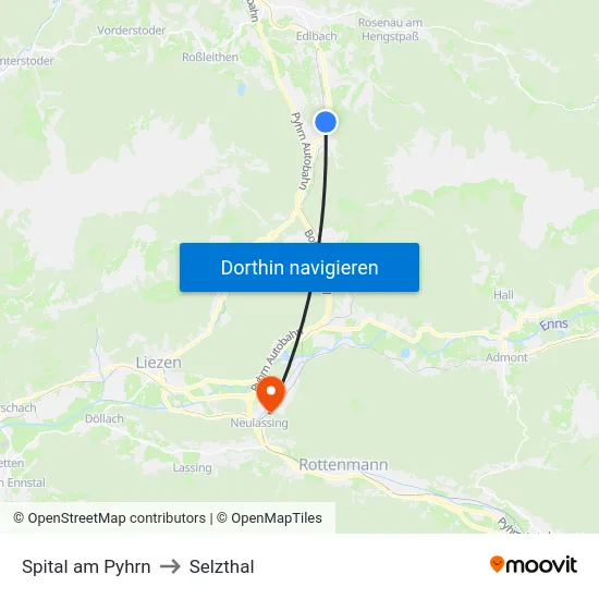 Spital am Pyhrn to Selzthal map
