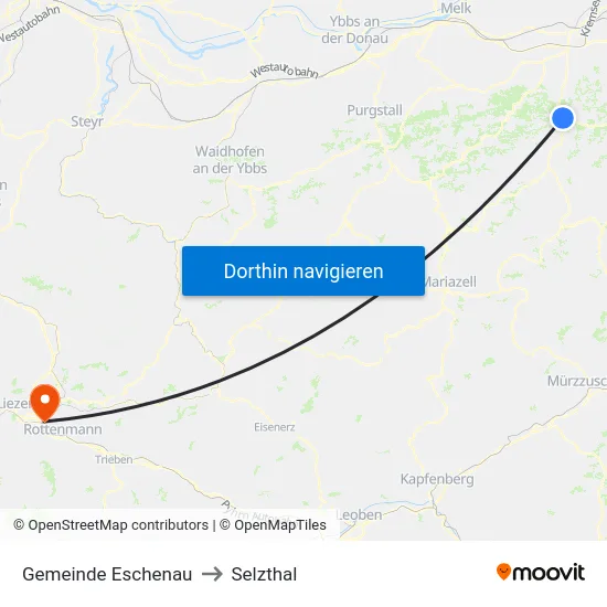 Gemeinde Eschenau to Selzthal map