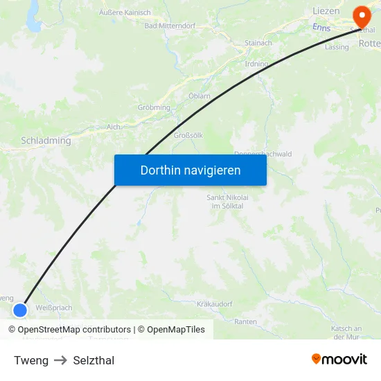 Tweng to Selzthal map