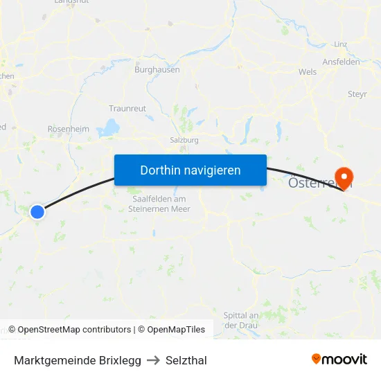 Marktgemeinde Brixlegg to Selzthal map