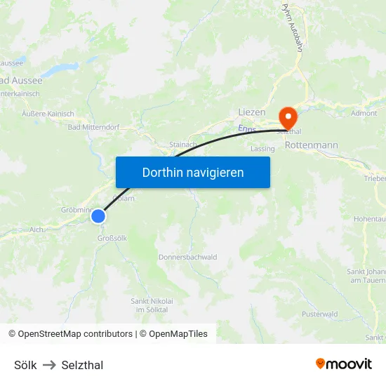 Sölk to Selzthal map