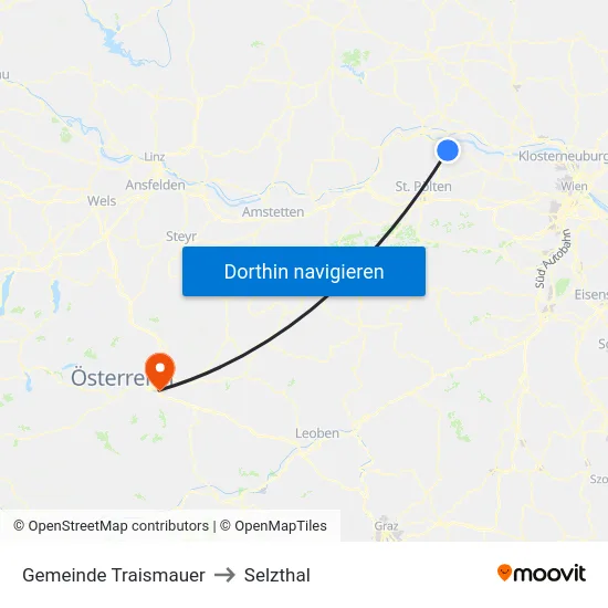 Gemeinde Traismauer to Selzthal map