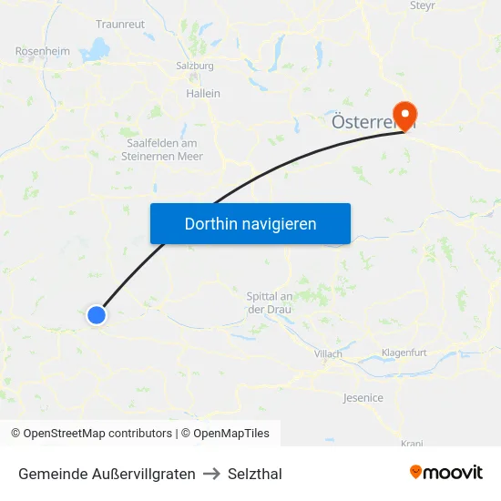 Gemeinde Außervillgraten to Selzthal map