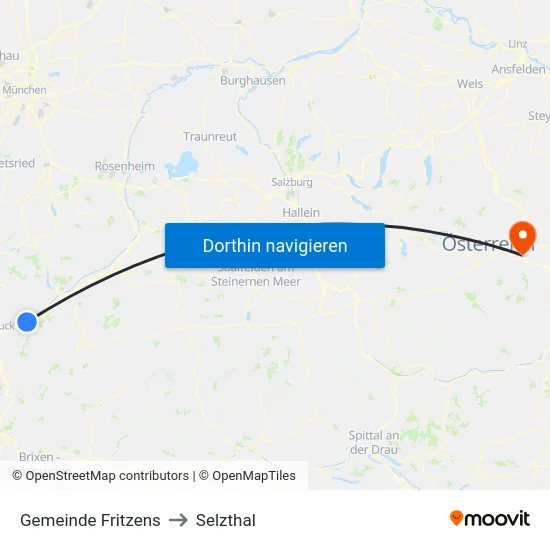 Gemeinde Fritzens to Selzthal map