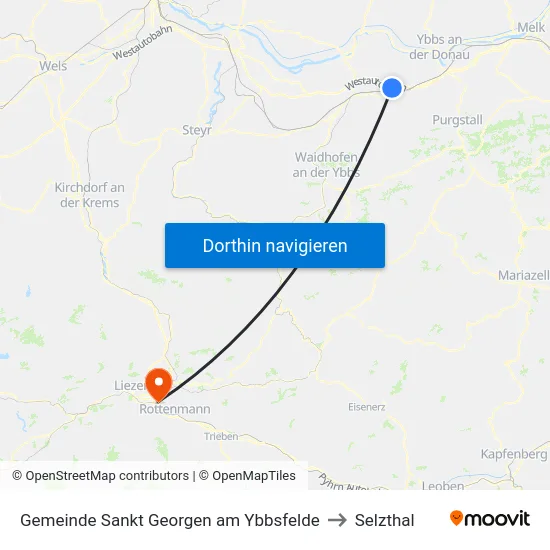 Gemeinde Sankt Georgen am Ybbsfelde to Selzthal map
