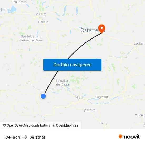 Dellach to Selzthal map