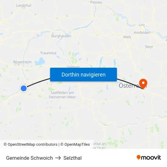 Gemeinde Schwoich to Selzthal map