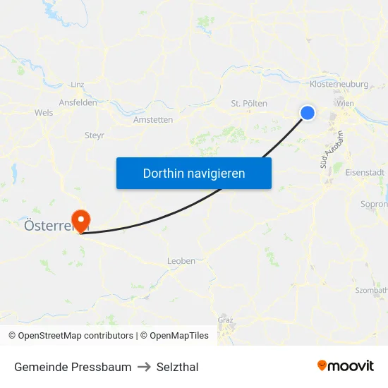 Gemeinde Pressbaum to Selzthal map