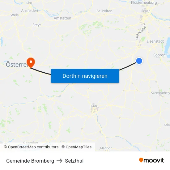 Gemeinde Bromberg to Selzthal map