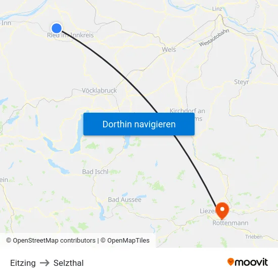 Eitzing to Selzthal map