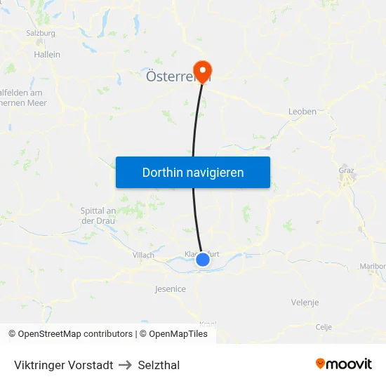 Viktringer Vorstadt to Selzthal map