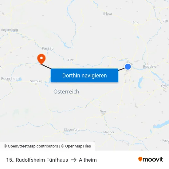15., Rudolfsheim-Fünfhaus to Altheim map