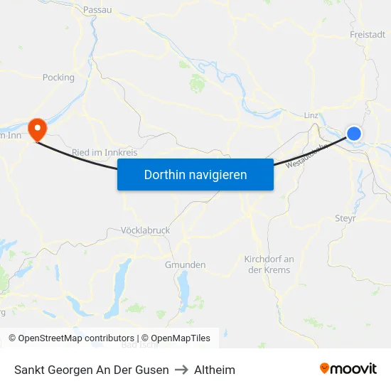 Sankt Georgen An Der Gusen to Altheim map