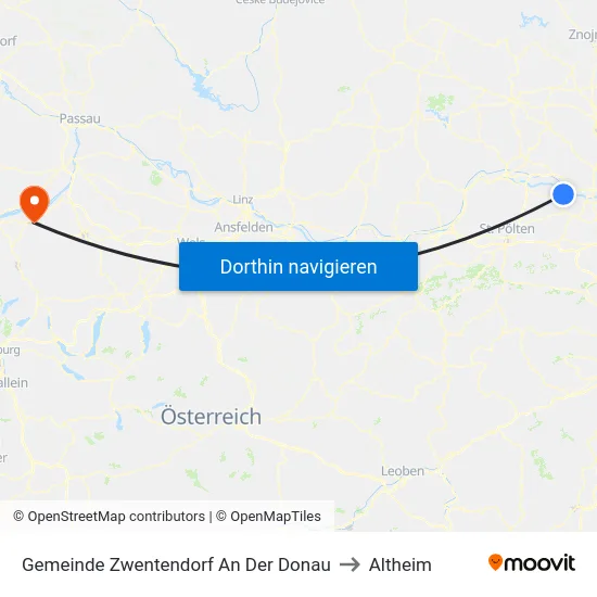 Gemeinde Zwentendorf An Der Donau to Altheim map