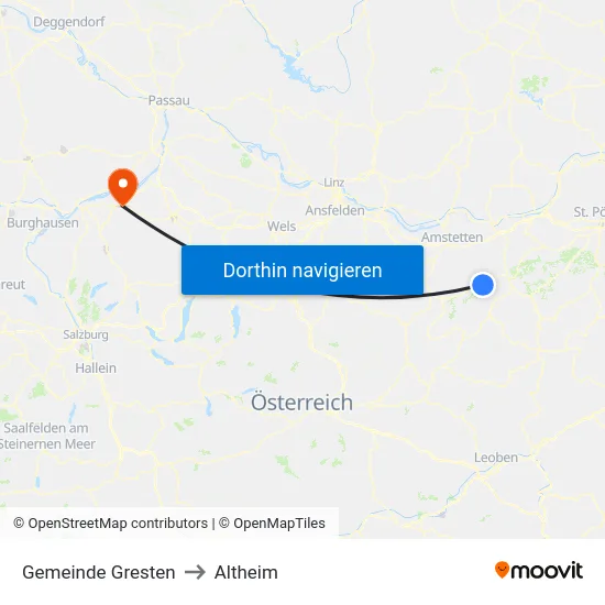 Gemeinde Gresten to Altheim map