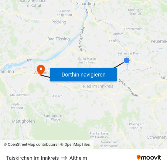 Taiskirchen Im Innkreis to Altheim map