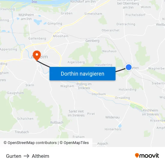 Gurten to Altheim map