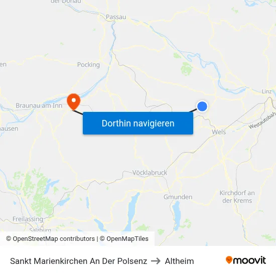 Sankt Marienkirchen An Der Polsenz to Altheim map