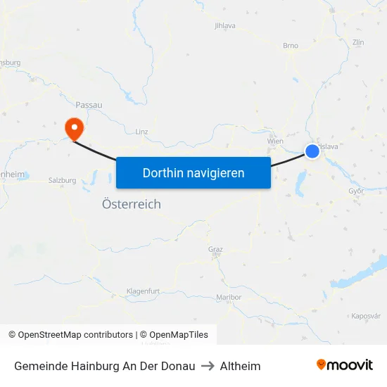 Gemeinde Hainburg An Der Donau to Altheim map