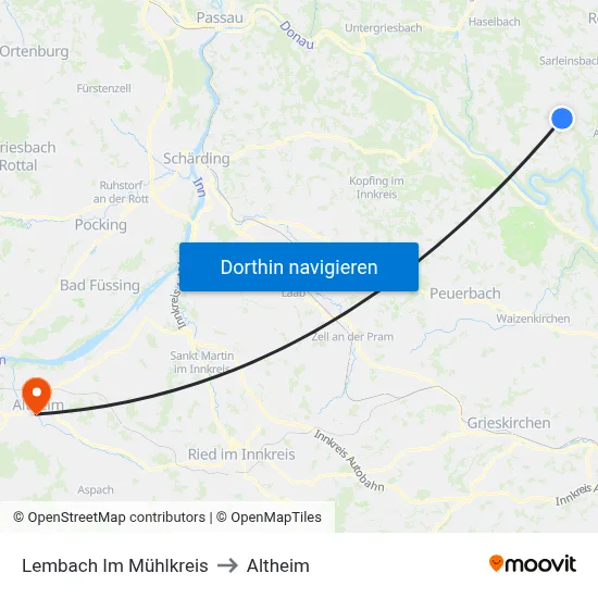 Lembach Im Mühlkreis to Altheim map