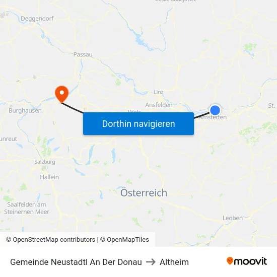 Gemeinde Neustadtl An Der Donau to Altheim map