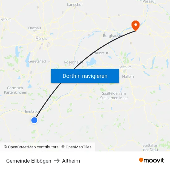 Gemeinde Ellbögen to Altheim map