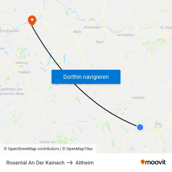 Rosental An Der Kainach to Altheim map
