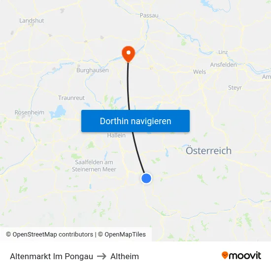 Altenmarkt Im Pongau to Altheim map