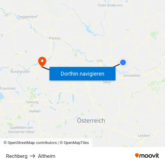 Rechberg to Altheim map