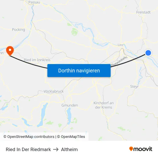 Ried In Der Riedmark to Altheim map