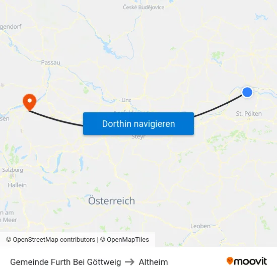 Gemeinde Furth Bei Göttweig to Altheim map