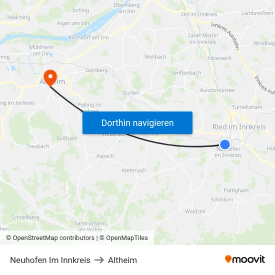 Neuhofen Im Innkreis to Altheim map