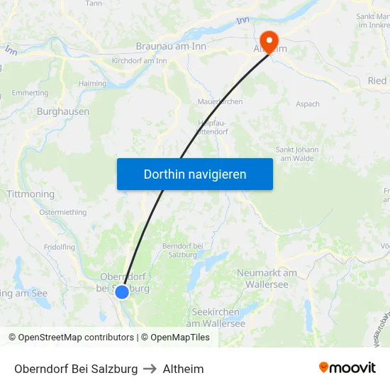 Oberndorf Bei Salzburg to Altheim map