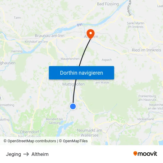 Jeging to Altheim map