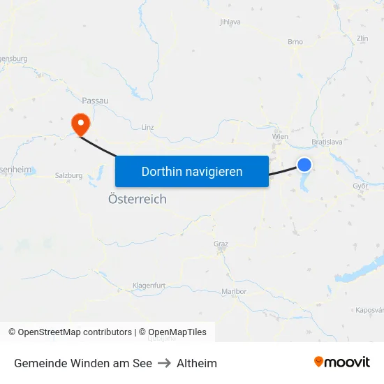 Gemeinde Winden am See to Altheim map