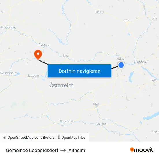 Gemeinde Leopoldsdorf to Altheim map