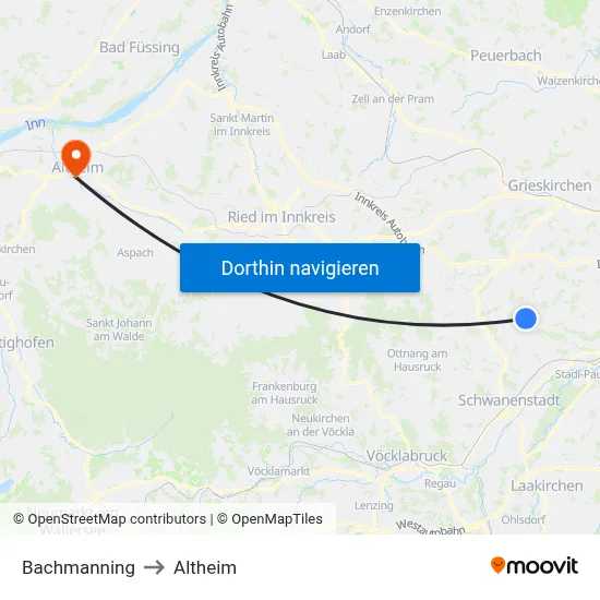 Bachmanning to Altheim map
