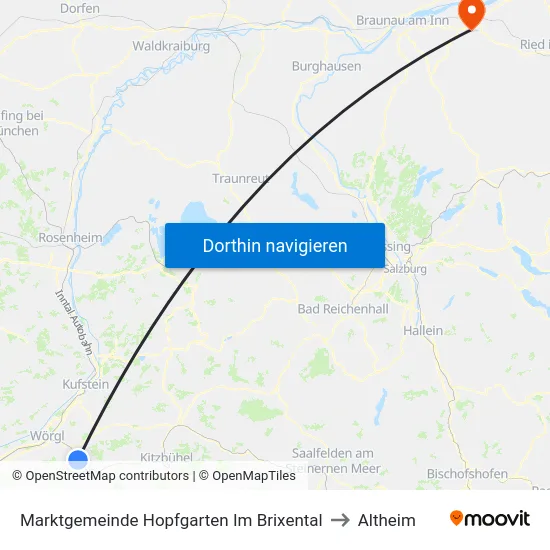 Marktgemeinde Hopfgarten Im Brixental to Altheim map