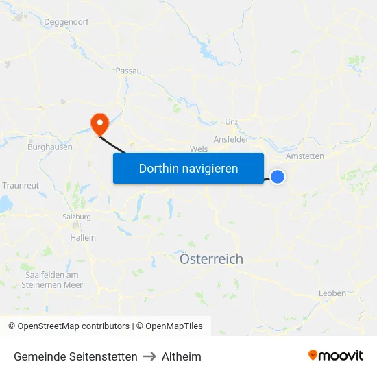 Gemeinde Seitenstetten to Altheim map