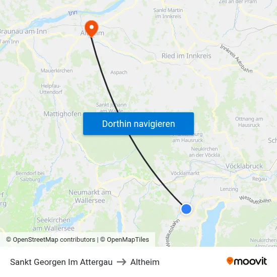 Sankt Georgen Im Attergau to Altheim map