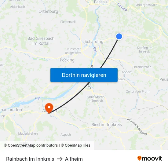 Rainbach Im Innkreis to Altheim map