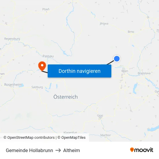 Gemeinde Hollabrunn to Altheim map